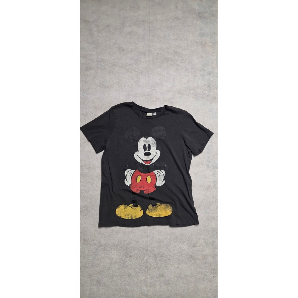 H&M Disney Mickey Mouse Graphic T-Shirt Size S Gray Short Sleeve Crewneck